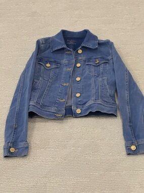 Lilly Pulitzer Blue Denim Jacket with Gold Buttons